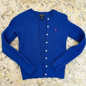 Polo Ralph Lauren
Girls' Cable Knit Cardigan Sweater 
Size: 12-14